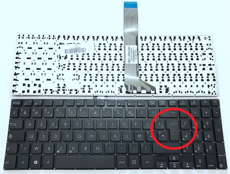 Клавиатура для Asus K551, K551L, S551, S551L (Г-образный Enter) без русских букв